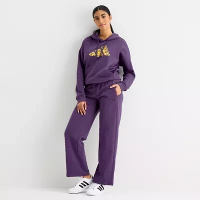 adidas Womens Straight Mid Rise Fleece Sweatpant