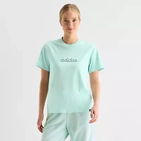 adidas Womens Crew Neck Short Sleeve Active T-Shirt