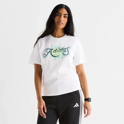 adidas Womens Crew Neck Short Sleeve Active T-Shirt