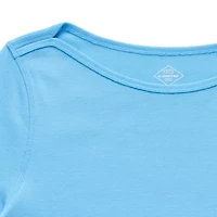 St. John's Bay Womens Easy-on + Easy-off Boat Neck Short Sleeve Adaptive T-Shirt