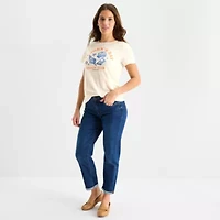 St. John's Bay Womens Crew Neck Short Sleeve T-Shirt