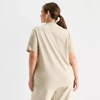 adidas Womens Plus Crew Neck Short Sleeve Active T-Shirt