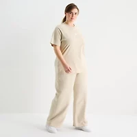 adidas Womens Plus Crew Neck Short Sleeve Active T-Shirt