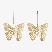 Bijoux Bar Gold Tone Womens Butterfly Drop Earrings
