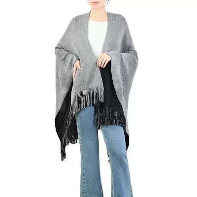 Karla Hanson Rvsb Knit Shawl Womens Poncho