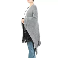 Karla Hanson Rvsb Knit Shawl Womens Poncho