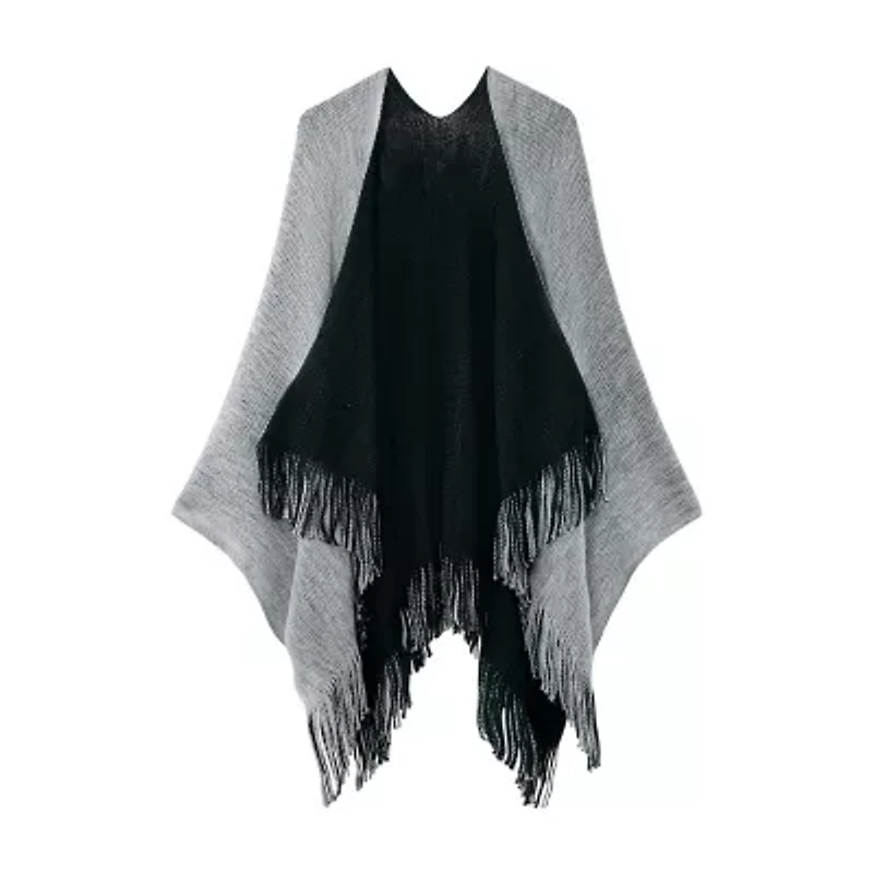 Karla Hanson Rvsb Knit Shawl Womens Poncho