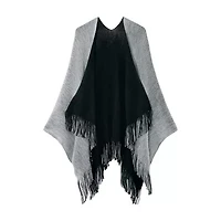 Karla Hanson Rvsb Knit Shawl Womens Poncho