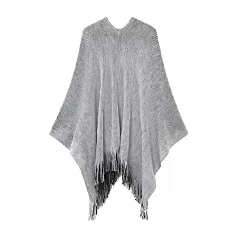 Karla Hanson Rvsb Knit Shawl Womens Poncho