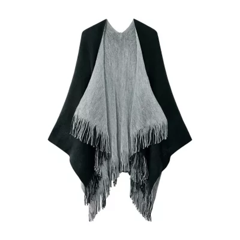 Karla Hanson Rvsb Knit Shawl Womens Poncho