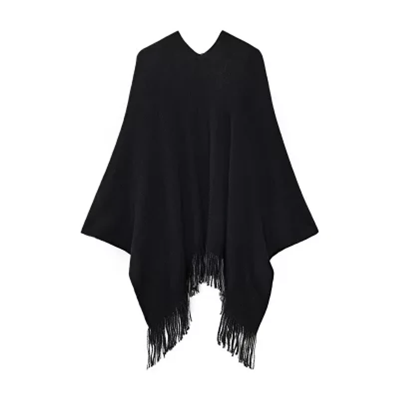 Karla Hanson Rvsb Knit Shawl Womens Poncho