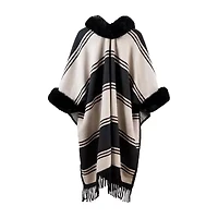 Karla Hanson Soft Ruana Womens Striped Poncho