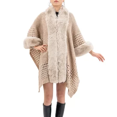 Karla Hanson Knit Ruana Womens Poncho