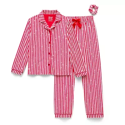 Sleep On It Little & Big Kid Girls Velour Long Sleeve 3-pc. Pajama Sets