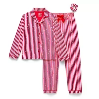 Sleep On It Little & Big Kid Girls Velour Long Sleeve 3-pc. Pajama Sets
