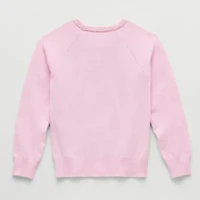 Little & Big Kid Girls Round Neck Long Sleeve Hello Kitty Pullover Sweater