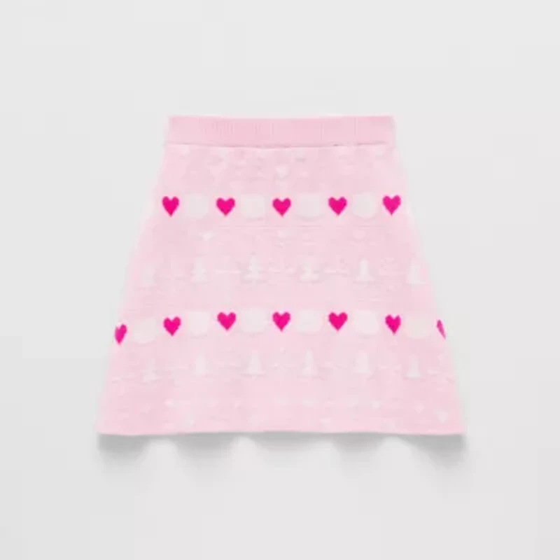 Little & Big Kid Girls Sweater Hello Kitty A-Line Skirt