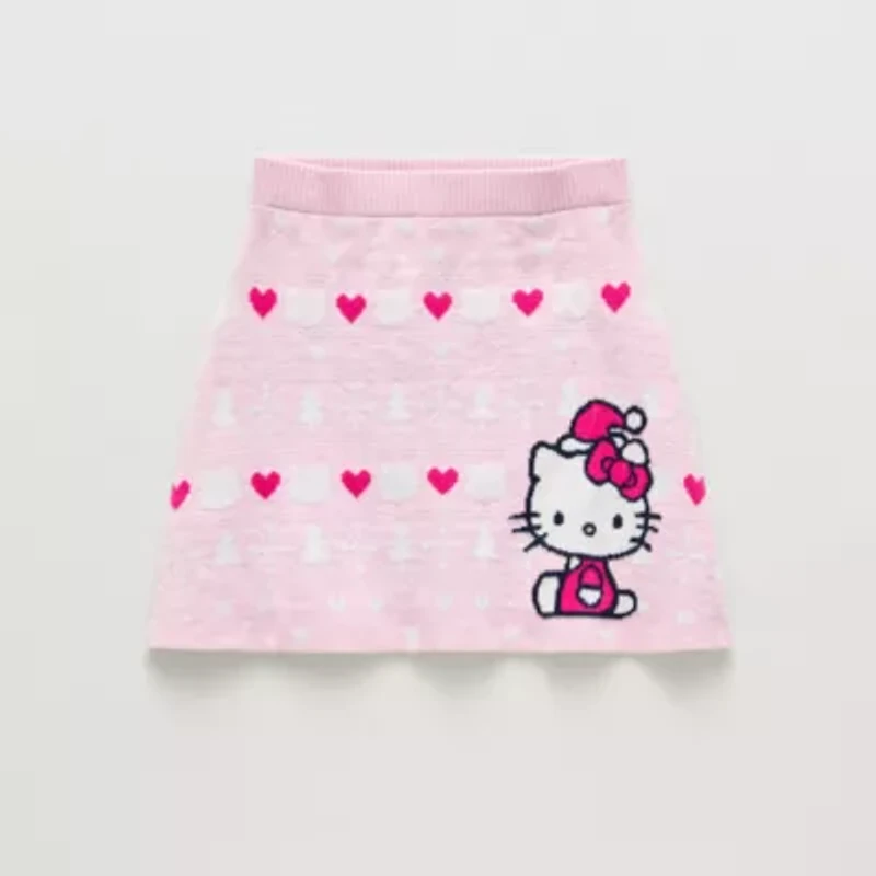 Little & Big Kid Girls Sweater Hello Kitty A-Line Skirt