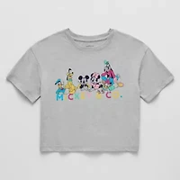Girls Crew Neck Short Sleeve Mickey Mouse Graphic T-Shirt