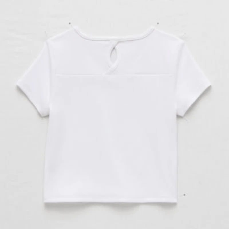 Xersion Rib Little & Big Kid Girls Scoop Neck Short Sleeve Active T-Shirt