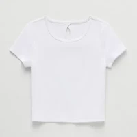 Xersion Rib Little & Big Kid Girls Scoop Neck Short Sleeve Active T-Shirt