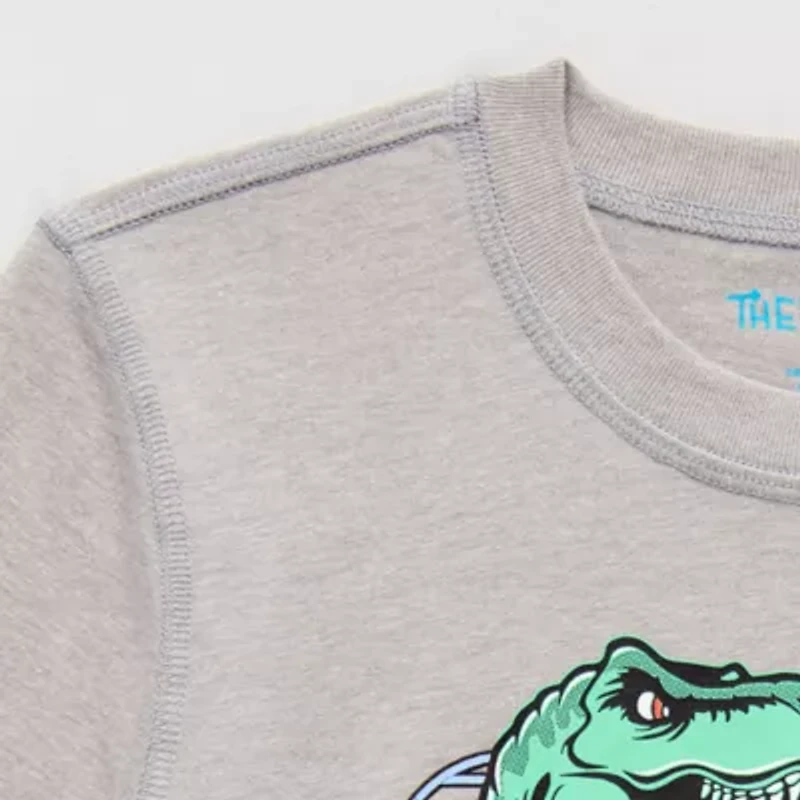 Thereabouts Little & Big Kid Boys Easy-on + Easy-off Sensory Friendly Crew Neck Short Sleeve Adaptive Regular Fit Graphic T-Shirt