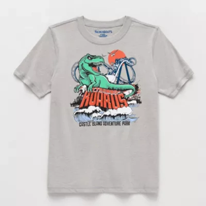 Thereabouts Little & Big Kid Boys Easy-on + Easy-off Sensory Friendly Crew Neck Short Sleeve Adaptive Regular Fit Graphic T-Shirt