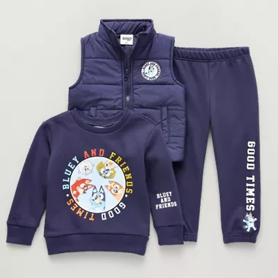 Happy Threads Toddler Boys Bluey 3-pc. Pant Set