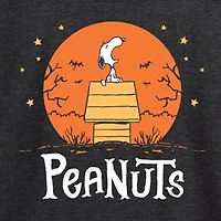 Womens Boat Neck Long Sleeve Regular Fit Snoopy Graphic T-Shirt