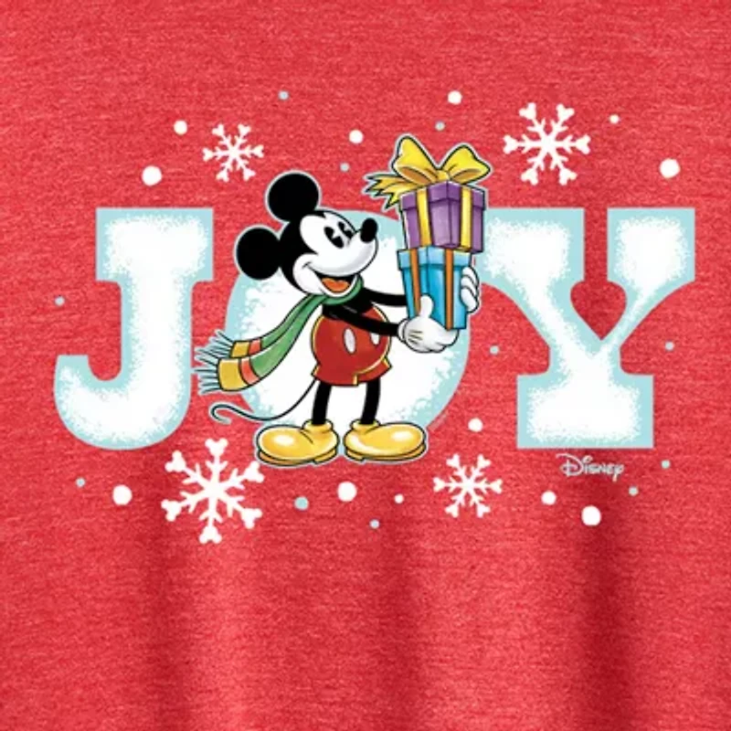 Disney Joy Mickey Womens Crew Neck Short Sleeve Regular Fit and Friends Graphic T-Shirt