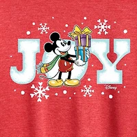 Disney Joy Mickey Womens Crew Neck Short Sleeve Regular Fit and Friends Graphic T-Shirt