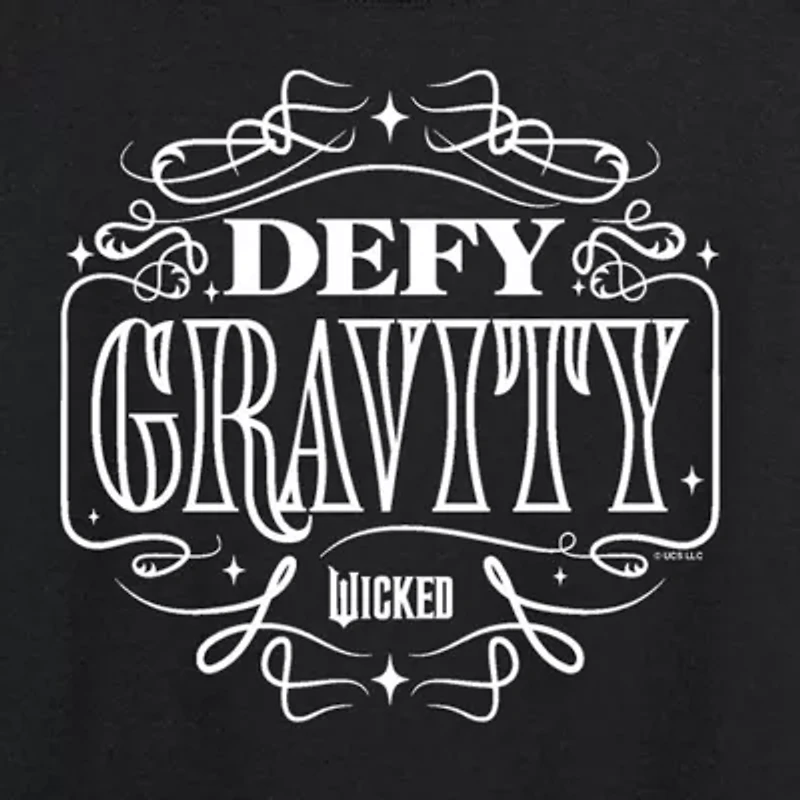 Wicked Defy Gravity Womens Round Neck Long Sleeve Regular Fit Graphic T-Shirt