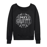 Wicked Defy Gravity Womens Round Neck Long Sleeve Regular Fit Graphic T-Shirt