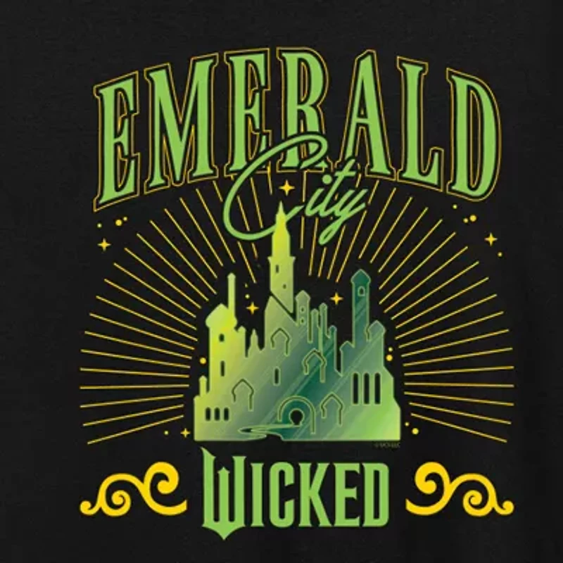 Wicked Emerald City Womens Crew Neck Short Sleeve Regular Fit Graphic T-Shirt