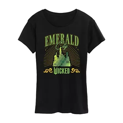 Wicked Emerald City Womens Crew Neck Short Sleeve Regular Fit Graphic T-Shirt
