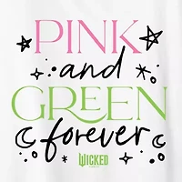 Wicked Pink And Green Womens Crew Neck Short Sleeve Regular Fit Graphic T-Shirt