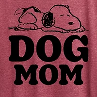 Snoopy Dog Mom Womens Crew Neck Short Sleeve Regular Fit Graphic T-Shirt