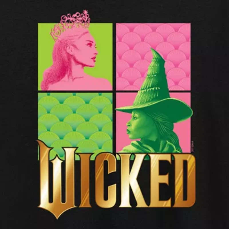 Womens Crew Neck Short Sleeve Regular Fit Wicked Graphic T-Shirt