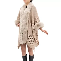 Karla Hanson Knit Ruana Womens Poncho