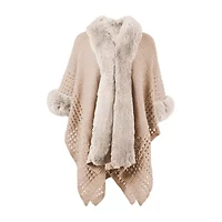 Karla Hanson Knit Ruana Womens Poncho