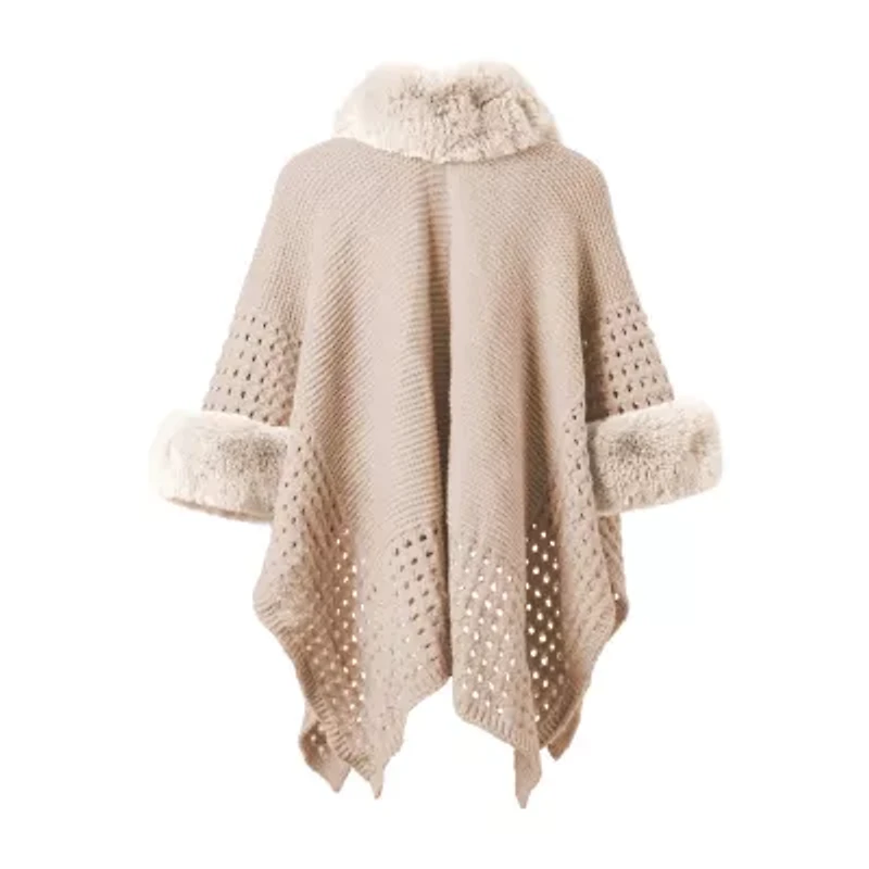 Karla Hanson Knit Ruana Womens Poncho