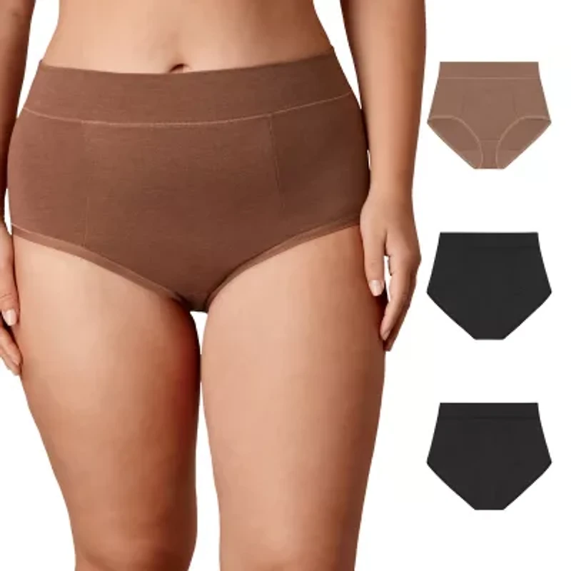 Playtex® Cotton Stretch  3-Pack Moisture Wicking Tummy Control Brief Underwear USCSBF