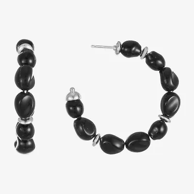 Mixit Silver Tone Womens 42mm Hypoallergenic Hoop Earrings