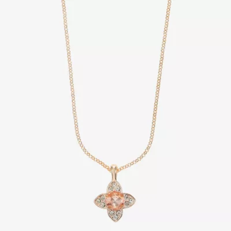 Monet Jewelry Womens Orange Clover 17 Inch Pendant Necklace