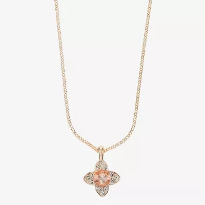 Monet Jewelry Womens Orange Clover 17 Inch Pendant Necklace
