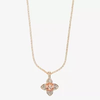 Monet Jewelry Womens Orange Clover 17 Inch Pendant Necklace