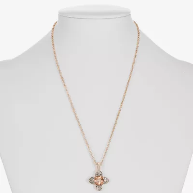 Monet Jewelry Womens Orange Clover 17 Inch Pendant Necklace