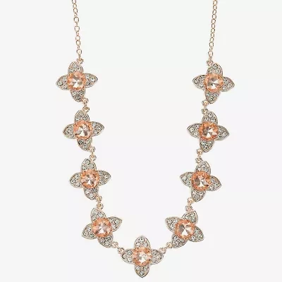 Monet Jewelry Womens Orange 17 Inch Collar Necklace
