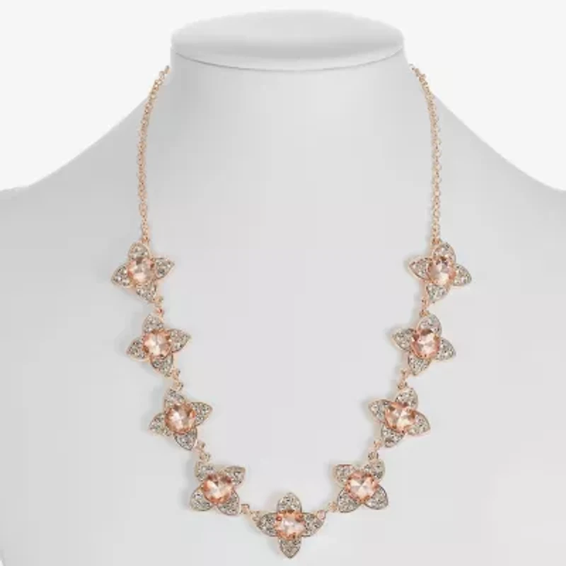 Monet Jewelry Womens Orange 17 Inch Collar Necklace