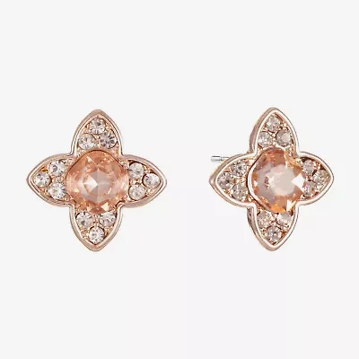 Monet Jewelry Orange 15mm Clover Stud Earrings